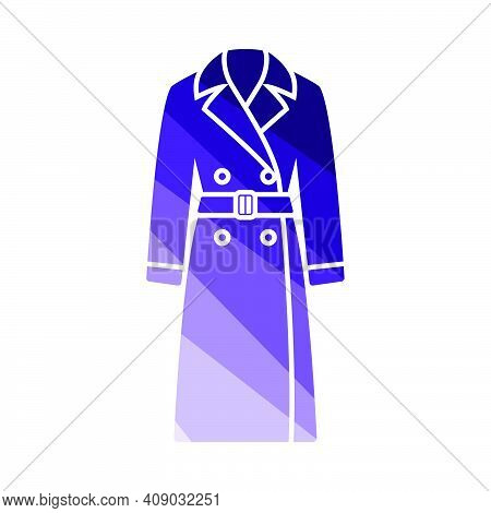 Business Woman Trench Icon. Flat Color Ladder Design. Vector Illustration.