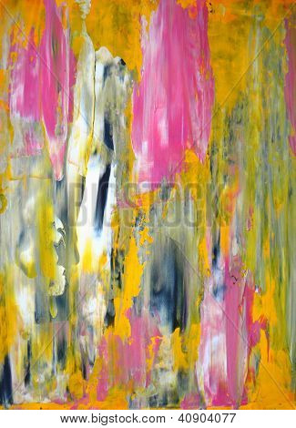 Pink and Yellow Abstract Art Painting