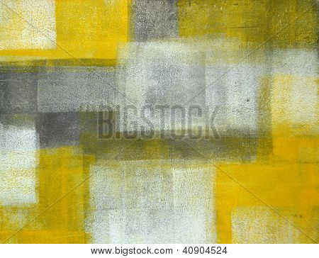 Grey and Yellow Abstract Art Painting