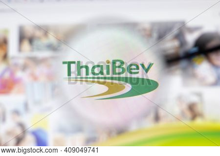 New York, Usa - 15 February 2021: Thaibev Website In Browser With Company Logo, Illustrative Editori