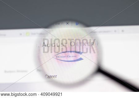New York, Usa - 15 February 2021: Oetker Group Website In Browser With Company Logo, Illustrative Ed