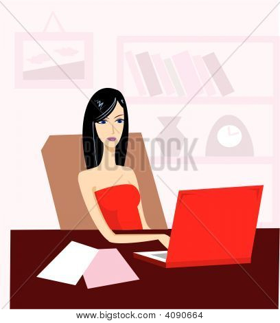 Tyttö laptop