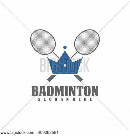 Professional Badminton Sports Team Championship Logo, Creative Badminton Design Concepts Template, I
