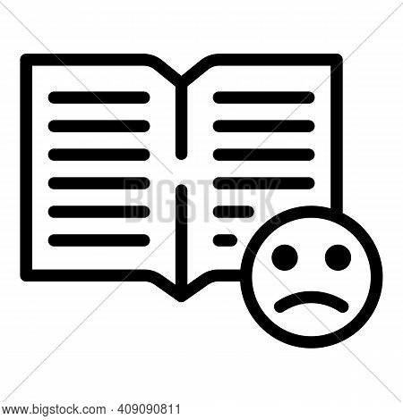 Reading Dislike Icon. Outline Reading Dislike Vector Icon For Web Design Isolated On White Backgroun