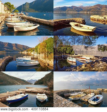 Mandrac (mandrach) Is Dry Stone Jetty, Cultural Heritage In Kotor Bay. Montenegro, Adriatic Sea. Col