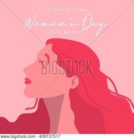 8 March, International Women's Day. Vector Template With Lettering Design. Vector Illustration