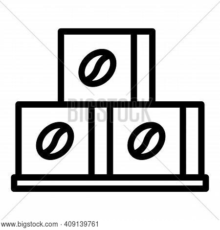 Coffee Boxes Icon. Outline Coffee Boxes Vector Icon For Web Design Isolated On White Background