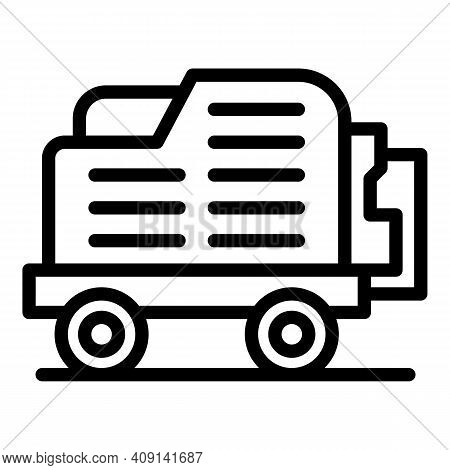 Airport Luggage Cart Icon. Outline Airport Luggage Cart Vector Icon For Web Design Isolated On White