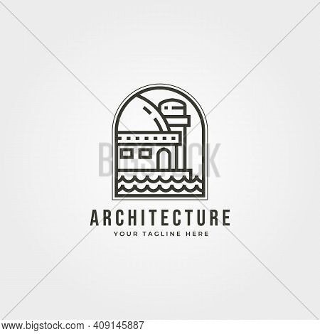 Islamic Symbol With Sea Logo Vector Emblem Illustration Design