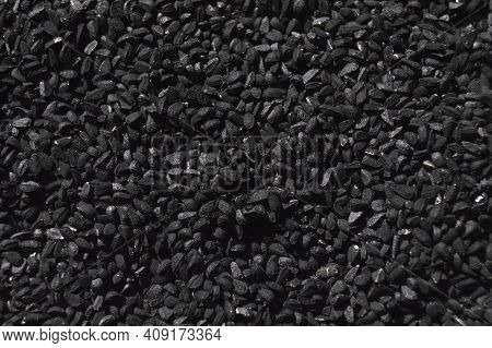 Many Dry Black Cumin Organic And Aromatic, Black Cumin Texture Background