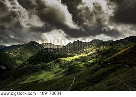 Landscapes Of The Piedmontese Alps In The Province Of Cuneo, In Prato Nevoso, During The Summer Of C