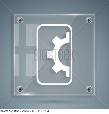 White Software, Web Development, Programming Concept Icon Isolated On Grey Background. Programming L