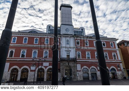 Terni,italy February 01 2021:building Of The Municipal Library In The Center Of The City Of Terni