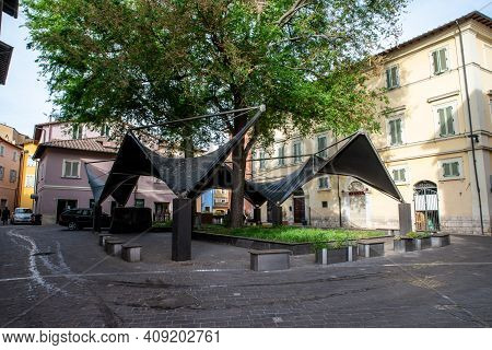 Terni, Umbria 05 05 2020:square Of Olmo In Terni Center