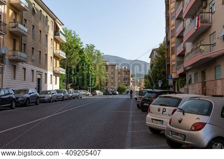 Terni,italy May 17 2020 : Porta Sant Angelo Terni Entrance Into The Historic Center Without People D
