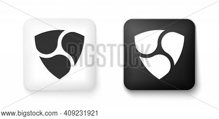 Black And White Cryptocurrency Coin Nem Xem Icon Isolated On White Background. Physical Bit Coin. Di