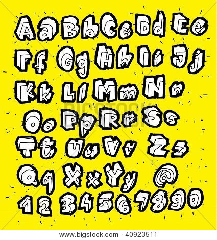 Doodled гранж алфавит