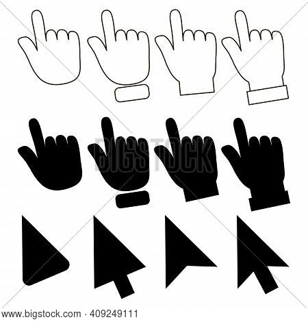 Hand Arrow Cursors. Email Interface. Website Icon Symbol. Internet Technology. Stock Image.