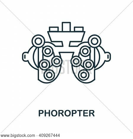Phoropter Icon. Simple Illustration From Ophthalmology Collection. Creative Phoropter Icon For Web D