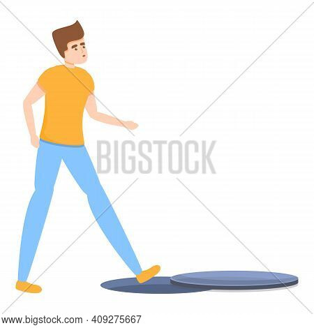 Careless Man Canalization Icon. Cartoon Of Careless Man Canalization Vector Icon For Web Design Isol