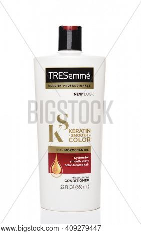 IRVINE, CALIFORNIA - 25 OCT 2019: TRESemme  Keratin Smooth Color Pro Collection Hair Conditioner.