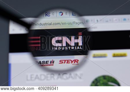 New York, Usa - 17 February 2021: Cnh Industrial Logo Close Up On Website Page, Illustrative Editori