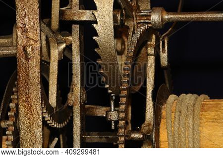 Mechanical Clockwork With Gear And Cogwheel