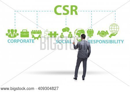 Concept of CSR - corporate social responsibility with businessma