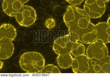 Design Nice Yellow Many Biological Cells Digital Art Backdrop Illustration