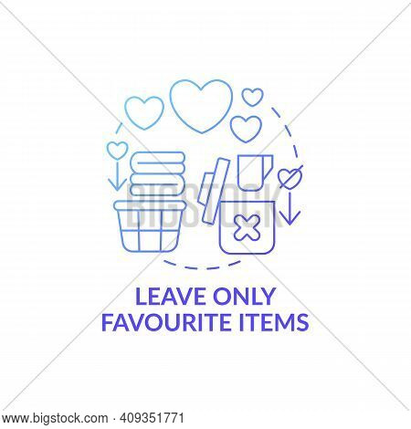 Leave Only Favourite Things In House Blue Gradient Concept Icon. Sorting Necessary Items And Junk Id