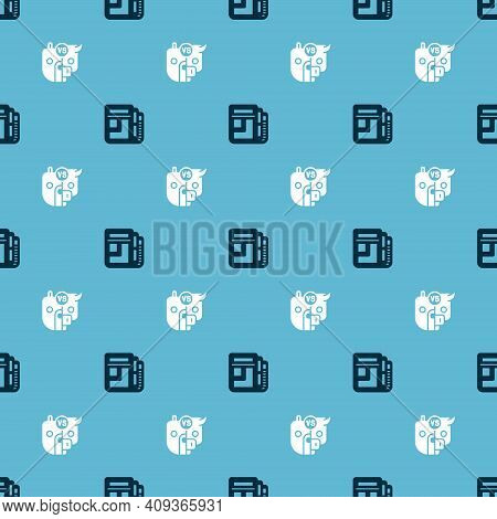 Set Stock Market News And Bull And Bear Of Stock On Seamless Pattern. Vector