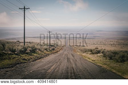 Rural Dirt Road Landscape From Grant County, Washington