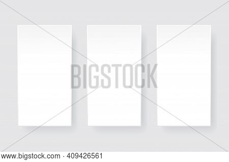 Three White Rectangles. Vector Mock Up Illustration. Packaging Design Collection. Stock Image. Eps 1