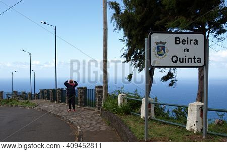 Beira Da Quinta, Madeira, Portugal - April, 20, 2018: Place-name Sign Of Beira Da Quinta On The Nort