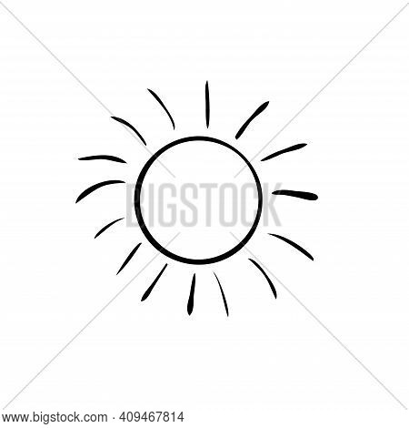Sun Vector Icon Illustration Art Hand Drawn
