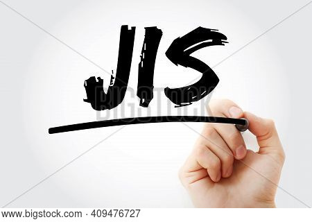 Jis - Just In Sequence Acronym With Marker, Business Concept Background