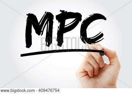 Mpc - Marginal Propensity To Consume Acronym With Marker, Business Concept Background
