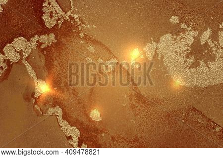 Borwn Geode Or Abstract Marble Pattern With Sparkles