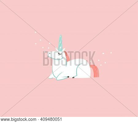 Hand Drawn Vector Stock Abstract Flat Cartoon Graphic Illustration With Wizard Simple Style Funny Wh