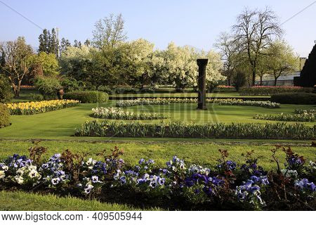 Verbania (vco), Italy - April 01, 2017: Villa Taranto Botanical Gardens, Verbania, Piedmont, Italy