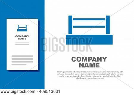 Blue Boxing Ring Icon Isolated On White Background. Logo Design Template Element. Vector