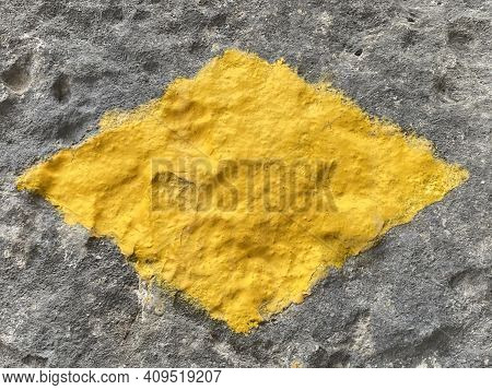 Specific Trail Marking For Easy Hiking Or Walking Trails In Valleys And Subalpine Swiss Areas (wegwe