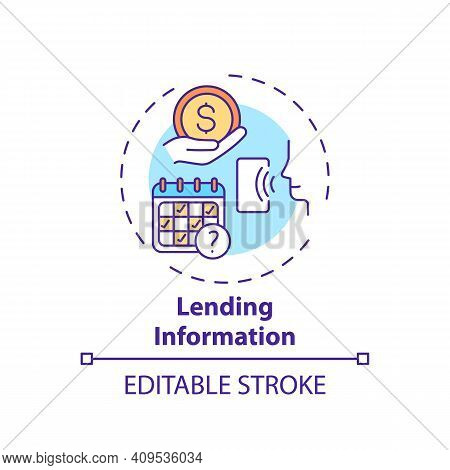 Lending Information Concept Icon. Online Library Helpline Idea Thin Line Illustration. Finding Infor