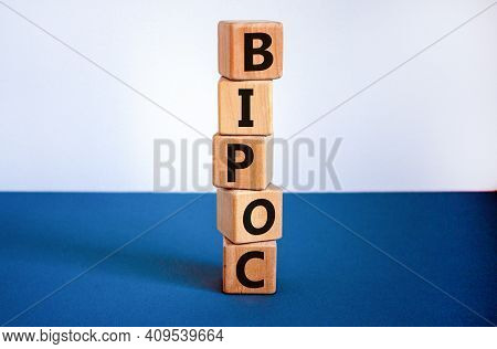 Bipoc Symbol. Abbreviation Bipoc, Black, Indigenous And People Of Color On Wooden Cubes. Beautiful W