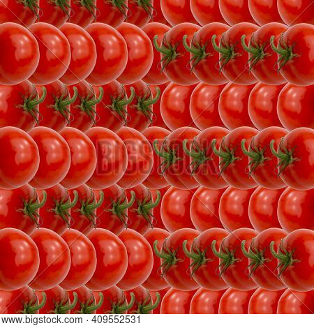 Rows Of Red Ripe Tomatoes.repeating Attractive Square Backdrop.creative Square Modern Design For Ita