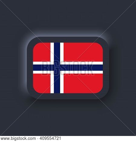 Flag Of Norway. National Norway Flag. Vector Illustration. Eps10. Simple Icons With Flags. Neumorphi