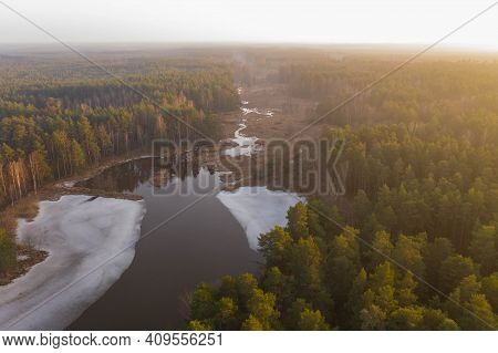 The Lagoon, An Artificial Water Reservoir Near The Village Of Klikow In Western Poland. It Was Creat
