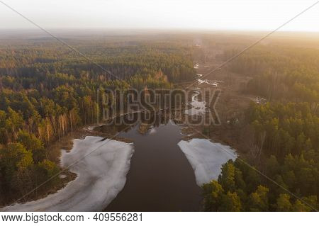 The Lagoon, An Artificial Water Reservoir Near The Village Of Klikow In Western Poland. It Was Creat