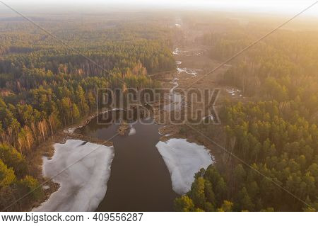 The Lagoon, An Artificial Water Reservoir Near The Village Of Klikow In Western Poland. It Was Creat
