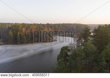 The Lagoon, An Artificial Water Reservoir Near The Village Of Klikow In Western Poland. It Was Creat